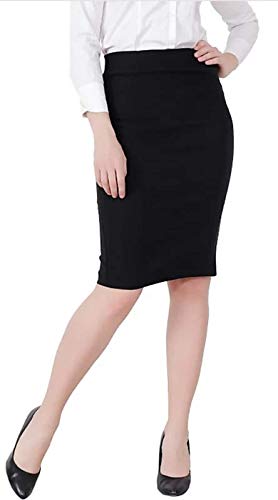 Image of Women Designer Solid Pencil Skirt