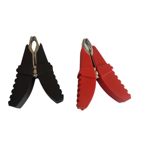 Image of Insulated Alligator Clips 50A Crocodile Clamps Electrical Test Clamps Clips Battery Cable Clips Clamp 2Pcs Red, 2Pcs Black