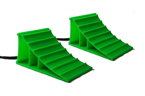 Image of Apex RV Heavy Duty Wheel Chocks Stop Vehicle from Rolling Safety Wheel Blocks for RVs Trucks Trailers Campers Cars and Boats Essential RV Camper and Boat Accessories (Pair)