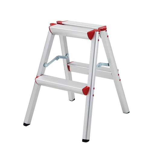 VECELO 脚立 折りたたみステップ 踏み台 はしご 足場台 折り畳み脚立 2段 軽量 折り畳み コンパクト ミニ 安全 滑り止め付き アルミ 引っ越し 大掃除 屋外 省スペース 耐荷重150KG