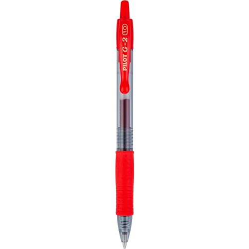 Pilot G2 Retractable Premium Gel Ink Roller Ball Pens, Bold Point, Red Ink, Dozen Box (31258)