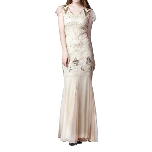Vestido de noche para mujer de los años 20, sin mangas, sexy, vestido de fiesta, elegante, vintage, vestido de cóctel estilo años 20, vestido de baile, vestido de fiesta, vestido de cóctel brillante