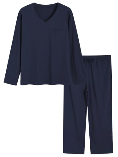 Latuza Women's Petite Cotton Pajama Set Long Sleeve Sleepwear Petite Size