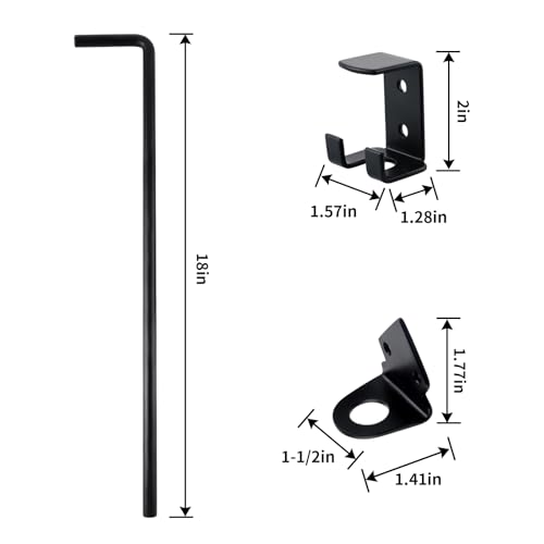 Skelang 2 Pcs Cane Bolt, 18" Heavy Duty Gate Drop Rod, Steel Gate Ground Latch for Holding Wooden Gate Open and Shut