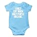 AW Fashions I Only Cry When Ugly People Hold Me Cute Novelty Funny Infant One-Piece Baby Bodysuit (6 Months, Light Blue)