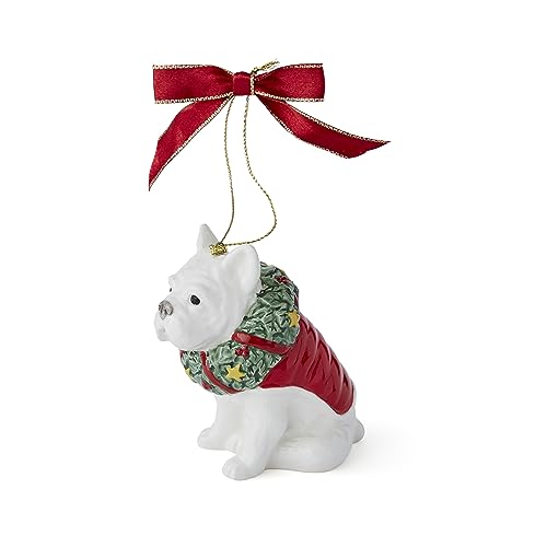 Spode Christmas Tree French Bulldog Ornament Single, Multi Color, Height 8.5cm - Image 2