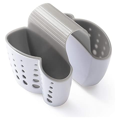 VANVENE Kitchen Sink Shelf Soap Sponge Drain Rack Holder Double Decker Hanging Basket Storage Suction Cup Kitchen Organizer Sink Accessories Wash Dropshipping, 1Pcs (White) Cover