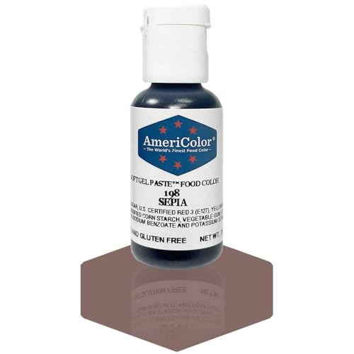 AmeriColor, Sepia, 0.75 Ounce Bottle, Soft Gel Paste Food Color