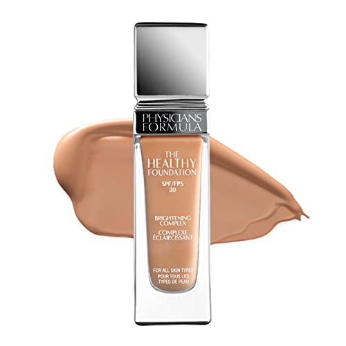 Physicians Formula - The Healthy Foundation SPF 20 - Fondotinta a Lunga Tenuta a Copertura Leggera e Media - con Complesso Schiarente, Acido Ialuronico, Vitamina A, C ed E, Miscela Antiossidante - MN3