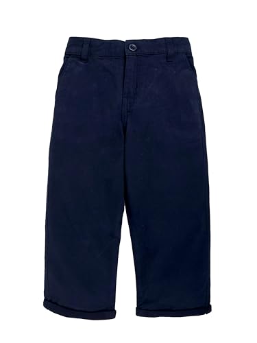 Image of KiddoPanti Boys 100% Cotton Twill Chinos Pant | Comfortable Regular Fit | 2 Side Pocket, 2 Back Pocket | Ankle Length | Back Elasticated Waistband with Button Zip Open Fly