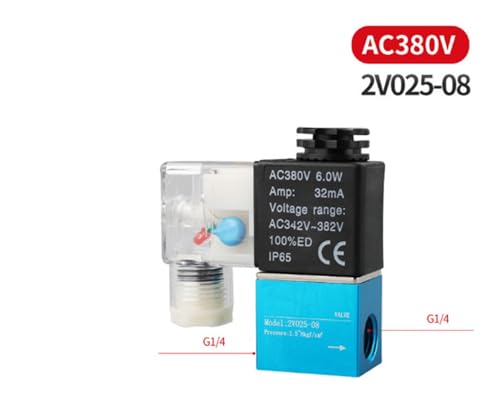 Électrovanne électrique pneumatique 220V normalement fermé avec raccord - 3
