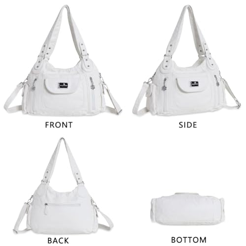 Image of Angel Kiss Purses for Women, Large Shoulder Bag Hobo Tote Purse Mutipocket Faux Leather Satchel Hobo Purse