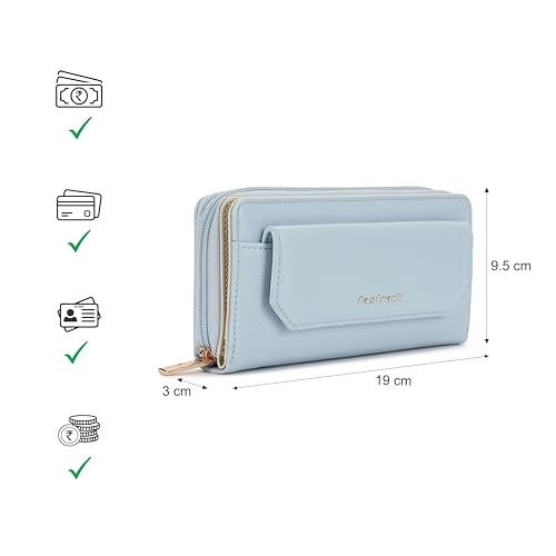 Image of Fastrack Women Compact Clutch | Stylish Clutch Purse with Semi PU Belt | Lightweight, Durable & Trendy Wallet for Girls & Ladies | Perfect for Casual & Party Use