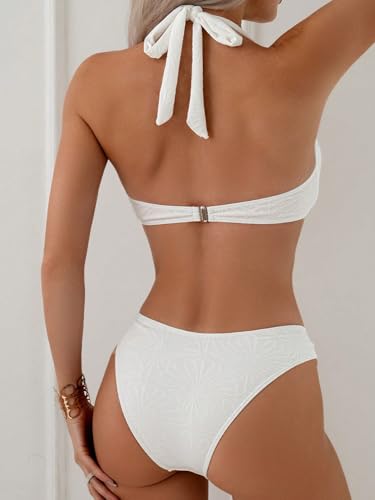 SKAYS Women Heart-Shaped Ring Printed Bikini Two-Piece Set Fashion Sexy Backless Lace-Up Swimsuit Set3