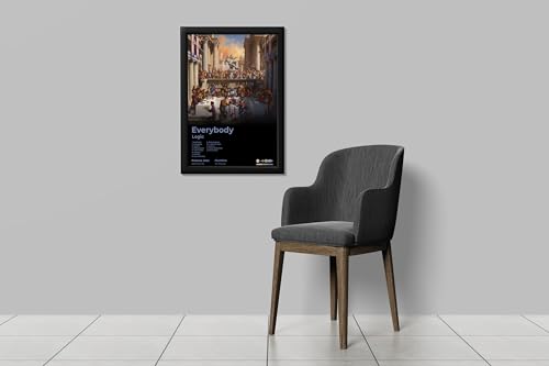 Image of BLINKART logic - Everybody Wall Photo Frames | Wall Art for Bedroom, Living Room, Studio or Office | Album Cover Print with Spotify Song Link QR Code | Gift for Fans - 8x12 In