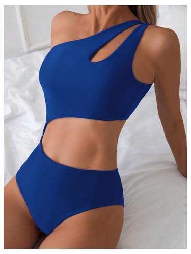 Milumia Women's Cut Out One Piece Swimsuit One Shoulder Sleeveless Wireless Bathing Suits2