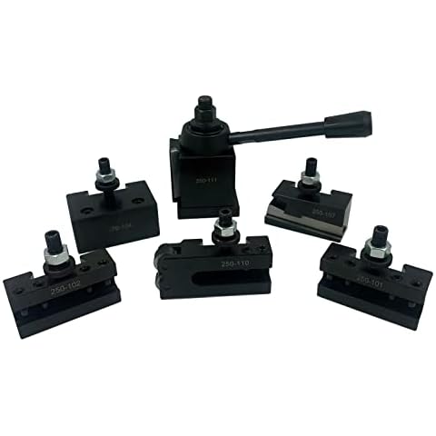 ALMHS AXA Wedge Type Quick Change Tool Post Set for Mini Lathe 6-12" Swing Steel Material Cover