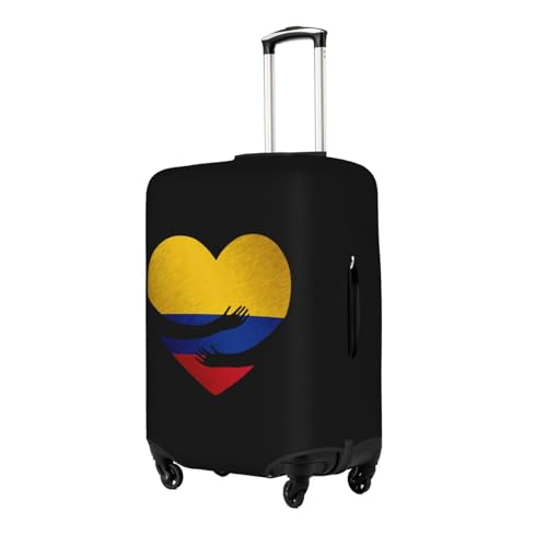 Travel Luggage Cover Colombia Colombians Flag Heart Fashion Washable Baggage Suitcase Protector Fit For Luggage Small2