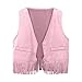 wodceeke Fringe Vest for Boys Girls Kids Western Cowgirl Suede Tassels Vest Jacket 70s Hippie Sleeveless Cardigan Waistcoat