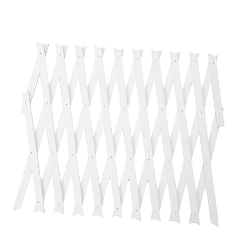 TINEASUR Enrejado De Jardín Extensible De Madera Blanco H44 para Interior y Exterior, Soporte para Plantas Trepadoras, Valla Ajustable De Madera para Pared, Panel Decorativo Expandible para Jardín