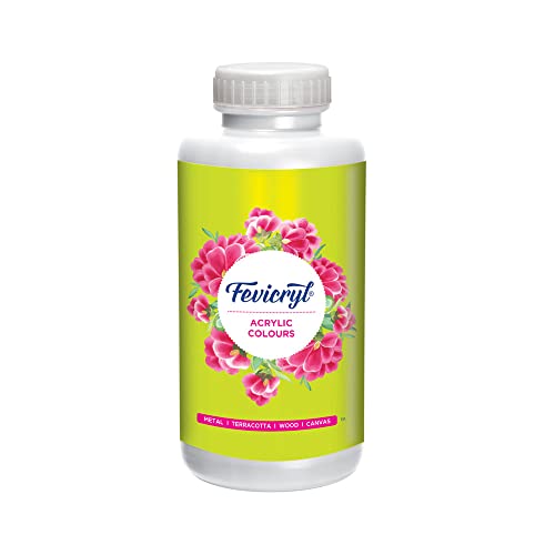 Image of Fevicryl Acrylic Colour (White, 1litre) for Art and Craft Paint, Canvas, Wood, Leather, Earthenware, Metal