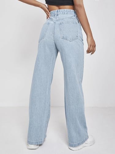 Image of KOTTY Wide Fit Denim Pants - Women's High Rise Wide Leg Comfort