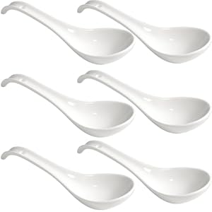 homEdge Elegante Porzellan Dessertlöffel, 6 Stück