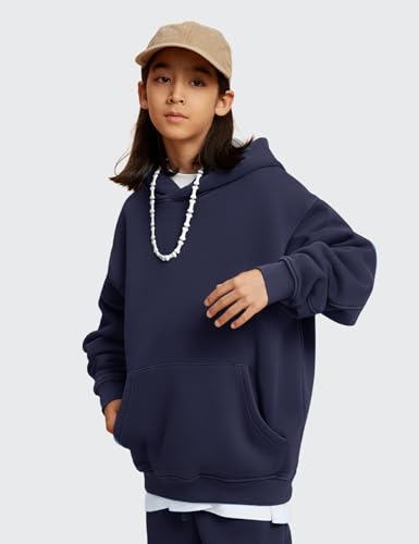 Image of Gihuo Unisex Boys Girls Winter Sherpa Lined Hoodie Kid's Fleece Pullover Hooded Sweatshirt