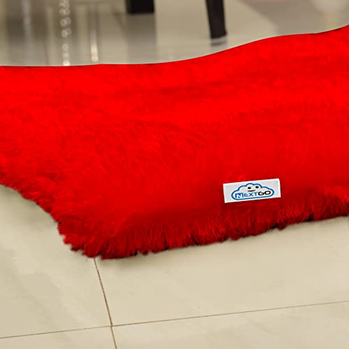 Image of NEXTGO Floor Seat Cushions Yoga Meditation Mat Pooja aasan Soft Extra Comfortable Feather Touch Last Long Upto Washable Material Size 24 x 30 Inch 2 x 2.5 Fit Color RED