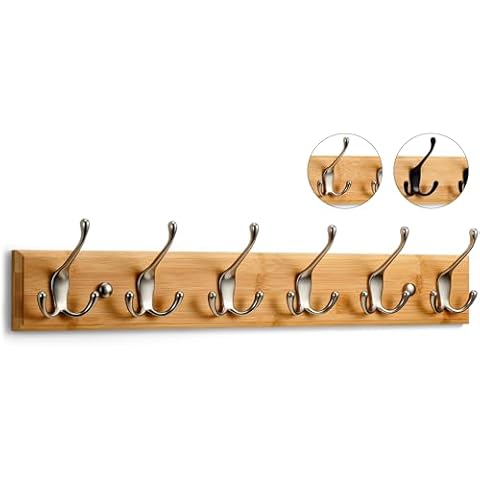 LARHN Wall-Mounted Coat Rack with Triple Hooks Cover