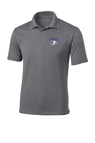 Sport Your Gear North Alabama Lions Prime Athletic Logo Micropique Sport-Wick Golf Polo (UNA Sport Gray, X-Large)