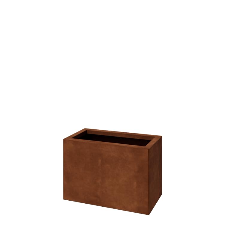 Jardinière en Acier Corten - Rectangle - 60x30x40cm - Couleur Rouille - sans Fond