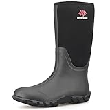ACEWOLF Rain Boots for Men, 16'' Waterproof Rubber Neoprene Shoes, EN 13832 Anti-Chemicals, Slip Res