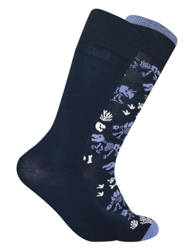 Opiniones de Perry Ellis Portfolio Mujer Top 10. 42 Perry Ellis Portfolio, Calcetines de Vestir, Calcetines Casuales con Diseño Floral, Negro y Azul, Talla Única, Rayon, Suavidad al Tacto, Muy Comodos