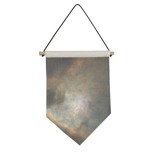 Drapeau en toile nébuleuses émeraude art déco pour suspension murale