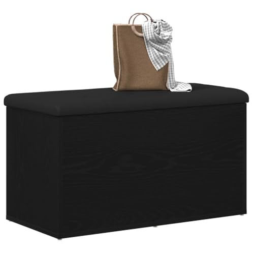 Banc avec espace de rangement premium aspect chêne noir