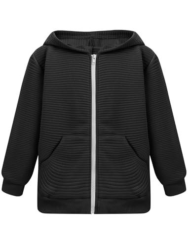 OBEEII Girls Zip Up Hoodies Sweatshirt Long Sleeve Sweatshirt with Pockets Running Top Cute Fall Winter Clothes 5-14 Years