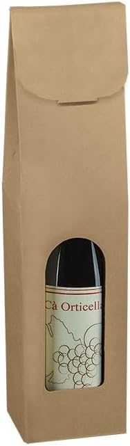 TheBoxDepot Wine Gift Box Carrier, Color Options, 3.50 x 3.50 x 15 Inch, Portable Wine Bag for Christmas, Wedding, Anniversary, Party, Vintage Italian Wine Storage Box for Home Bar & Wine Collection, 50 Count