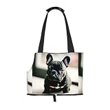 Adorable French Bulldog Print Pet Tote Bag,Single Shoulder Carrier, Pet Travel Handbag For Small Dogs & Cats Outings