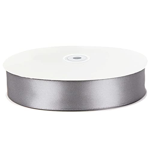 Image of Solid Color Double Faced Silver /Grey Satin Ribbon 1 inch X 25 Yards, Ribbons Perfect for Crafts, Wedding Decor, Bow Making, Sewing, Gift Package Wrapping and More