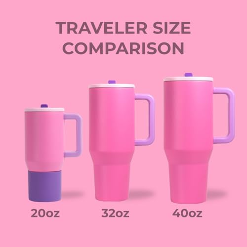 Image of HydroJug Traveler 32oz, Insulated Tumbler with Handle & Straw, Pink Sugar