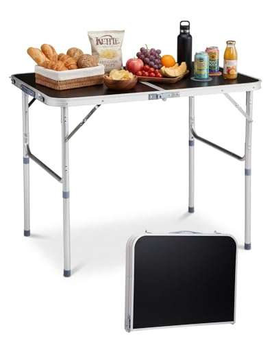 Outvita 3ft Portable Folding Camping Table Lightweight Suitcase Black