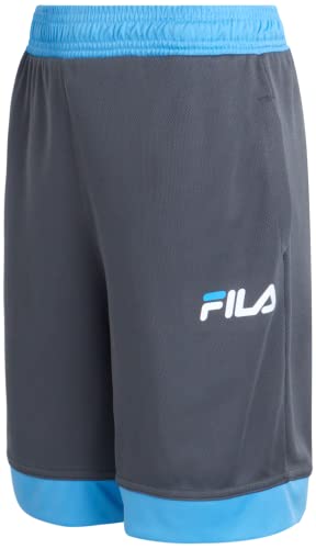 Fila Boys' Active Shorts - Youth Activewear Gym Shorts For Boys - Kids Athletic Performance Basketball Shorts, Pockets (8-20), Size 10-12, Light Grey Heather #TOP9