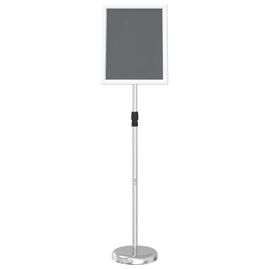 Soporte de aluminio plateado 30 x 25 x 128 cm regulable para eventos y exposiciones