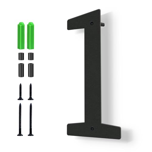3 4 5 6 8 Stainless Steel Floating House Numbers Metal House Numbers for Outside Modern Address Number Black Door Number for Mailbox Garden Yard Apartment (4 1)