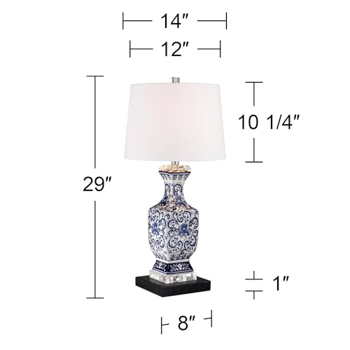 Lámpara de mesa Barnes and Ivy Iris 28" de porcelana azul miniatura 4