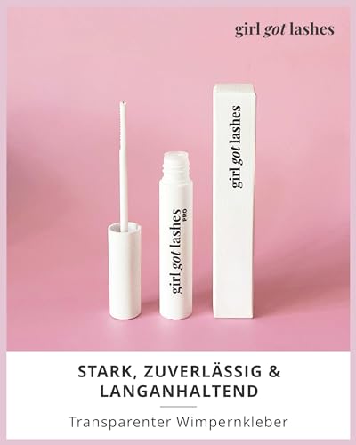 GirlGotLashes Transparenter Wimpernkleber für Wimpernextensions durchsichtig Kleber mit 5-7 Tagen Halt 5g Wimpernkleber Latexfrei Schnell Trocknend Einfaches Auftragen