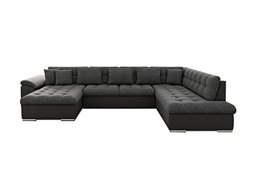 Bestmobilier Chuck - canapé panoramique XXL - Convertible avec Coffre - 7 Places - Droit