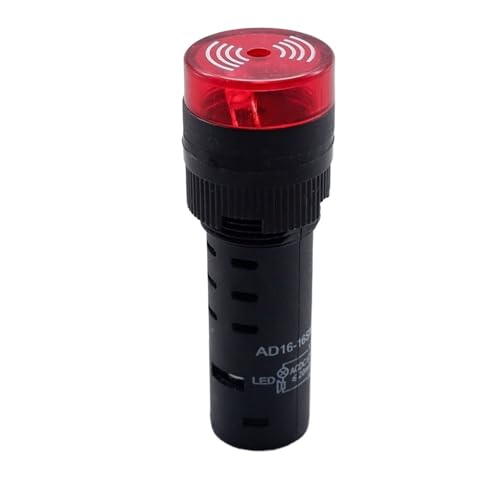 Buzzer actif 22 mm 24V rouge signal lumineux LED bip alarme intermittente AD22-22SM