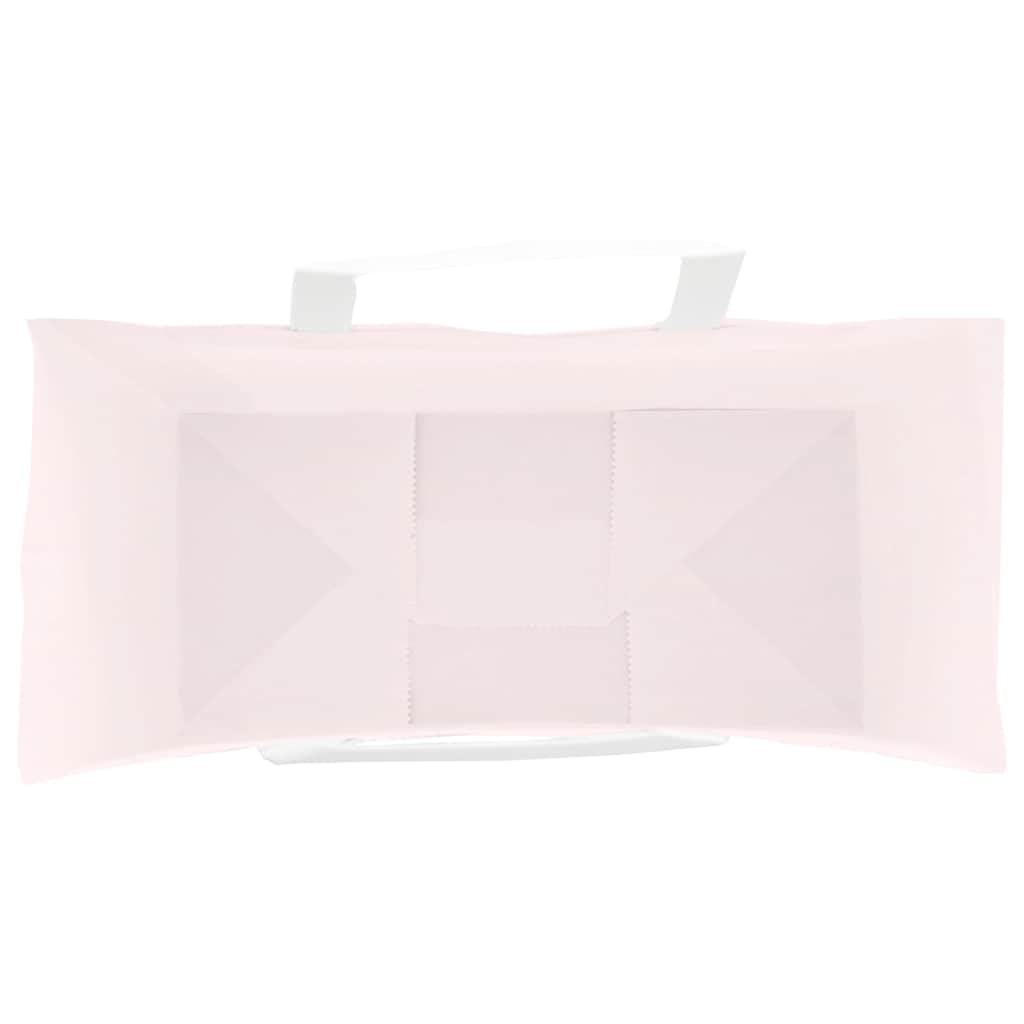 Bolsas de papel kraft con asas rosa 26 x 12 x 35 cm, juego de 250 piezas, bolsas de compras de papel reciclable para compras, fiestas y envoltura de regalo
